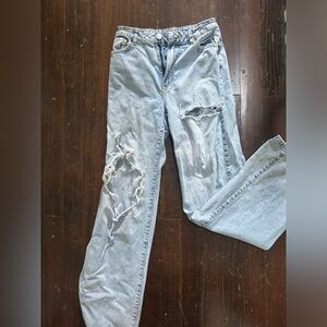 Garage straight leg ripped jeans